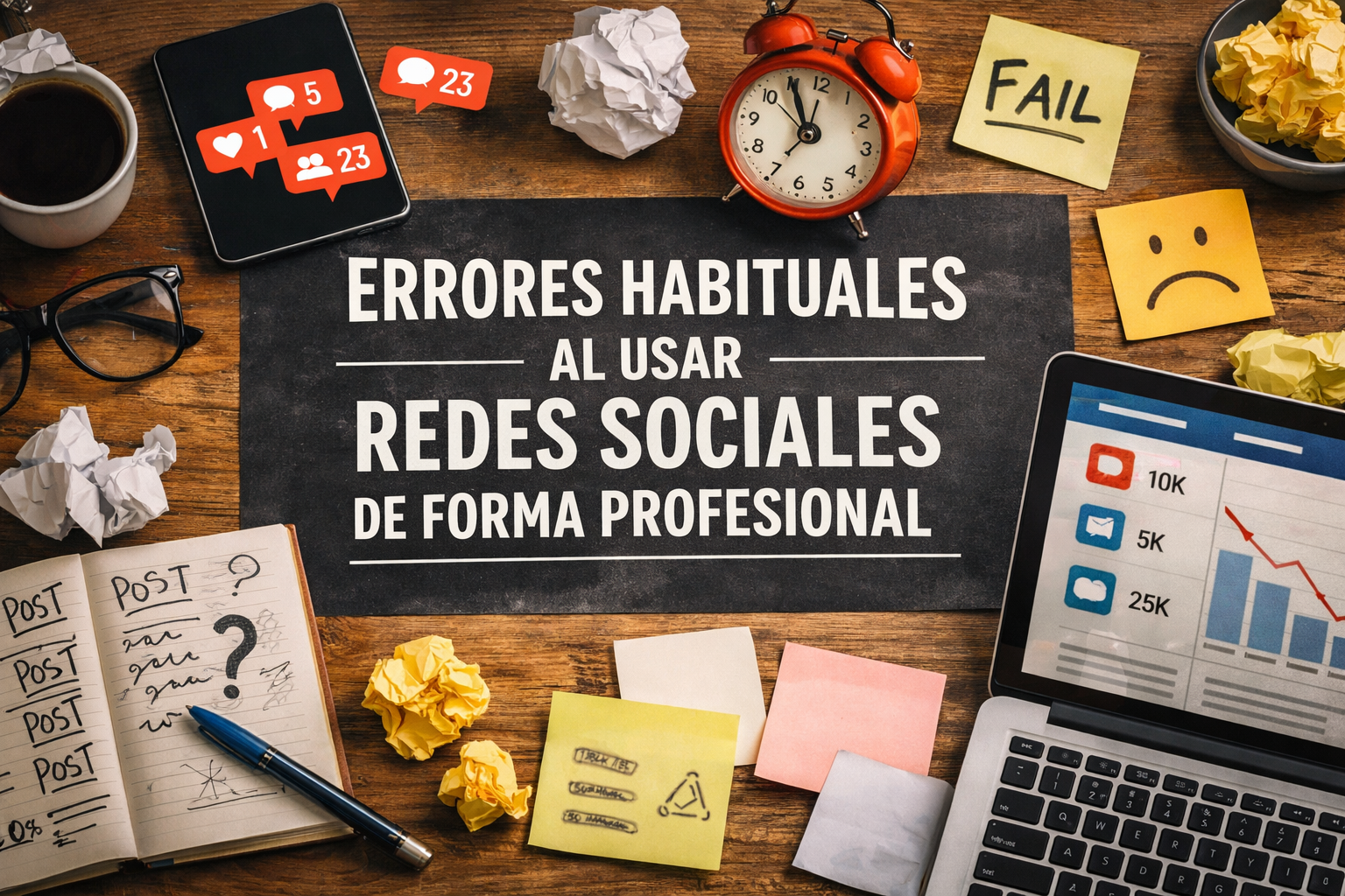 ERRORES HABITUALES AL USAR REDES SOCIALES DE FORMA PROFESIONAL